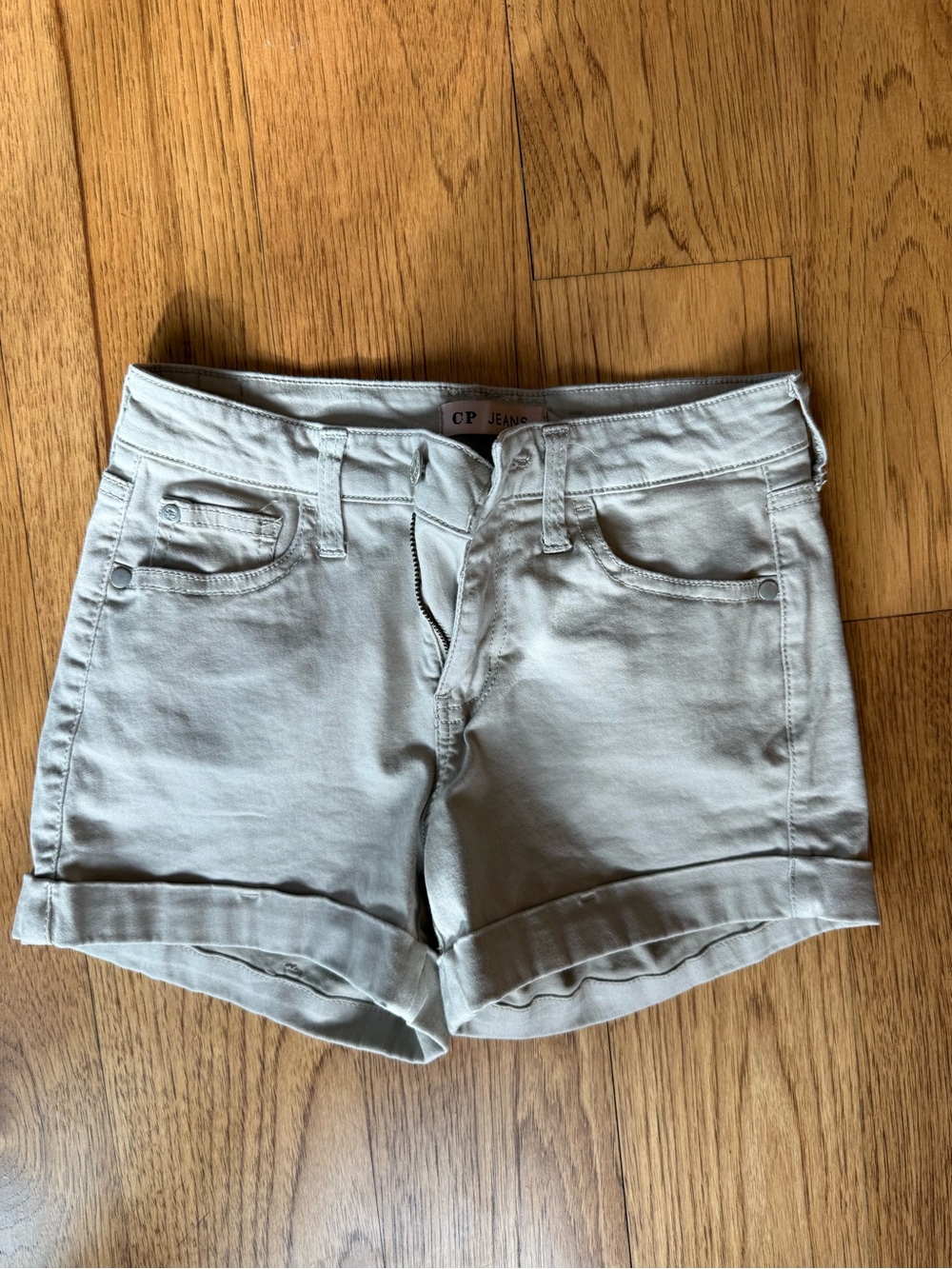 Women's Sage Green Rolled-Hem Jean Shorts